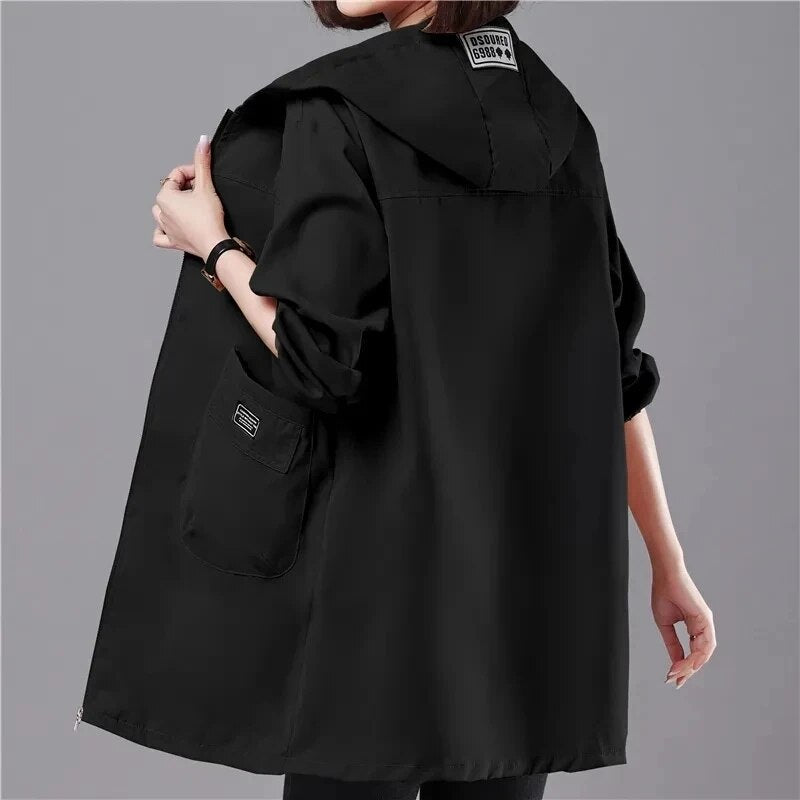 Amelie | Long spring jacket with hood