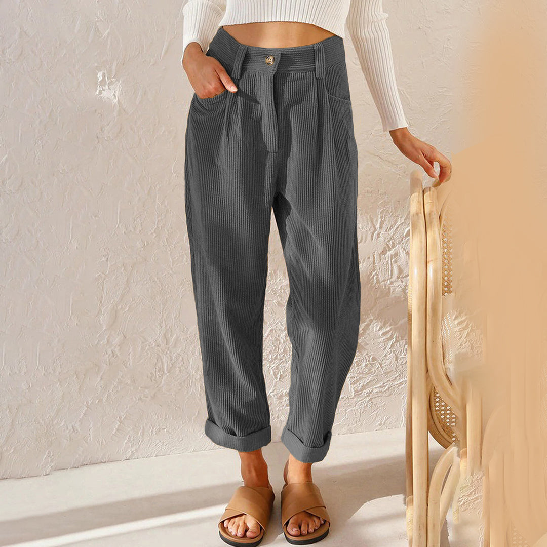 Makayla® | Elegant High-Waisted Corduroy Pants