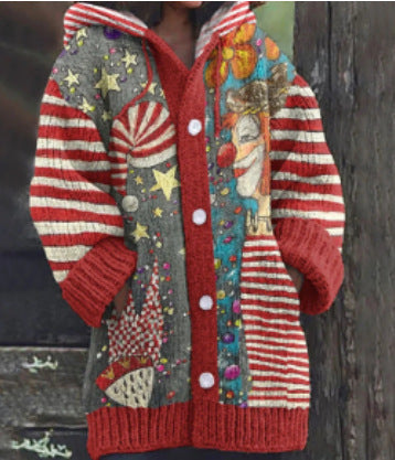 Maria | Warmly lined hoodie with a cat motif