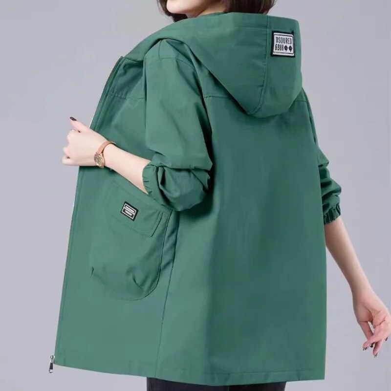 Amelie | Long spring jacket with hood