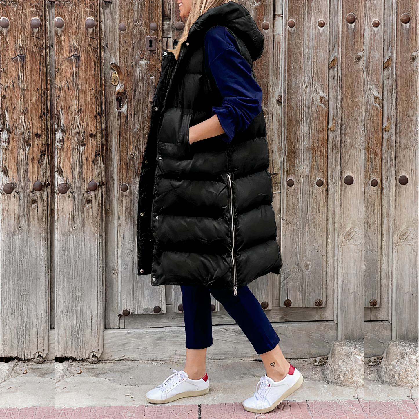 Simone | Long vest with hood