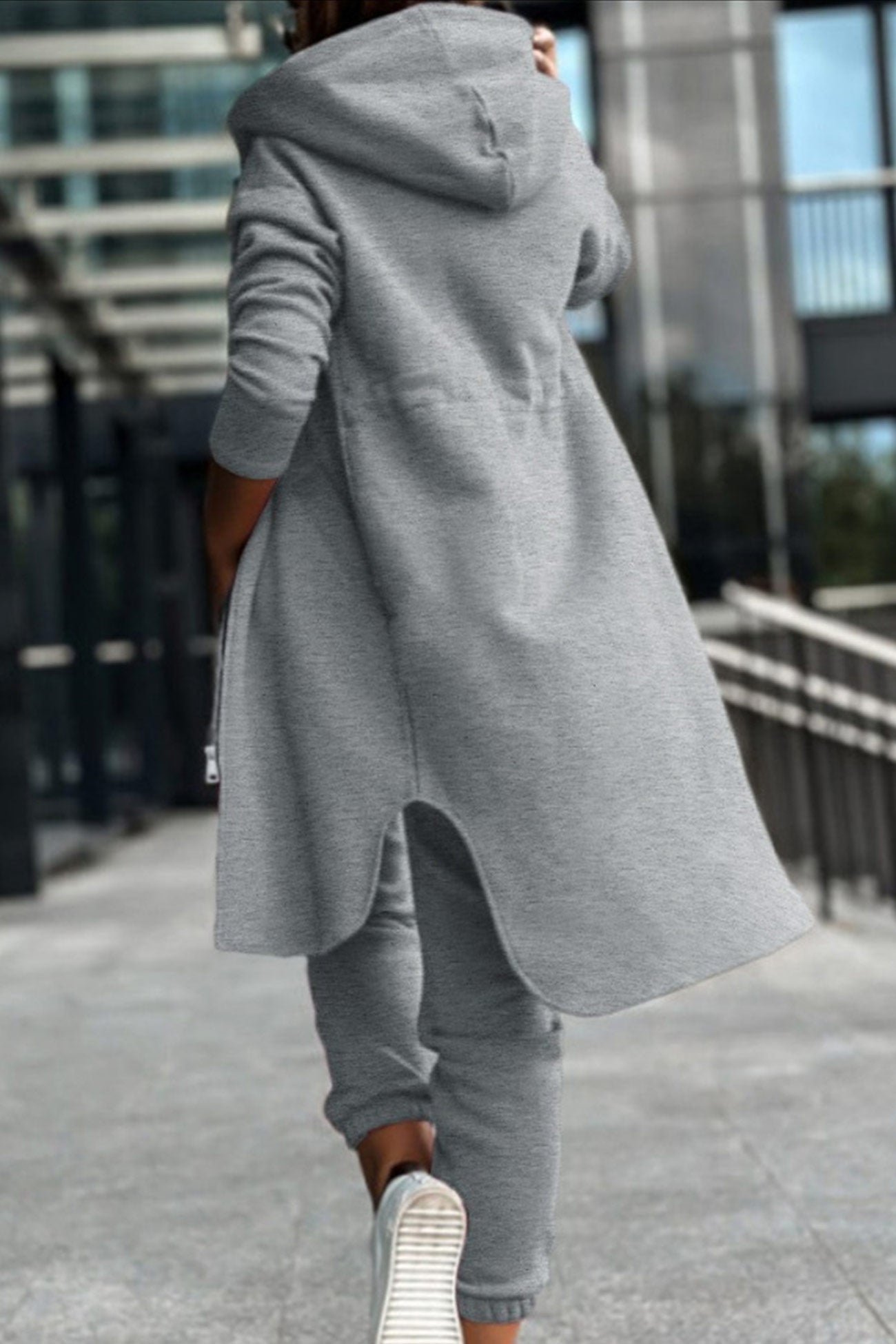 Alida | Mid-length hoodie pants set with elastic waist