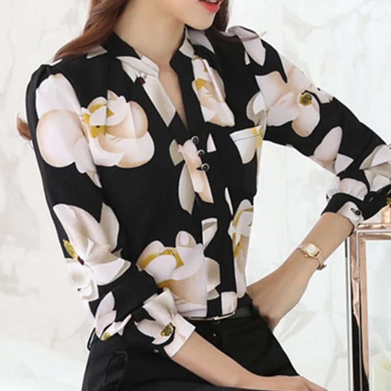 Lauren® | Blouse With Long Sleeves And V-Neckline