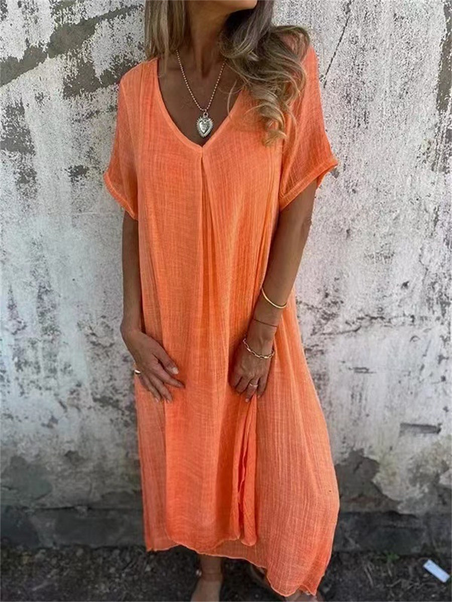 Carmen® | Women's Elegant V-Neck Midi Dress