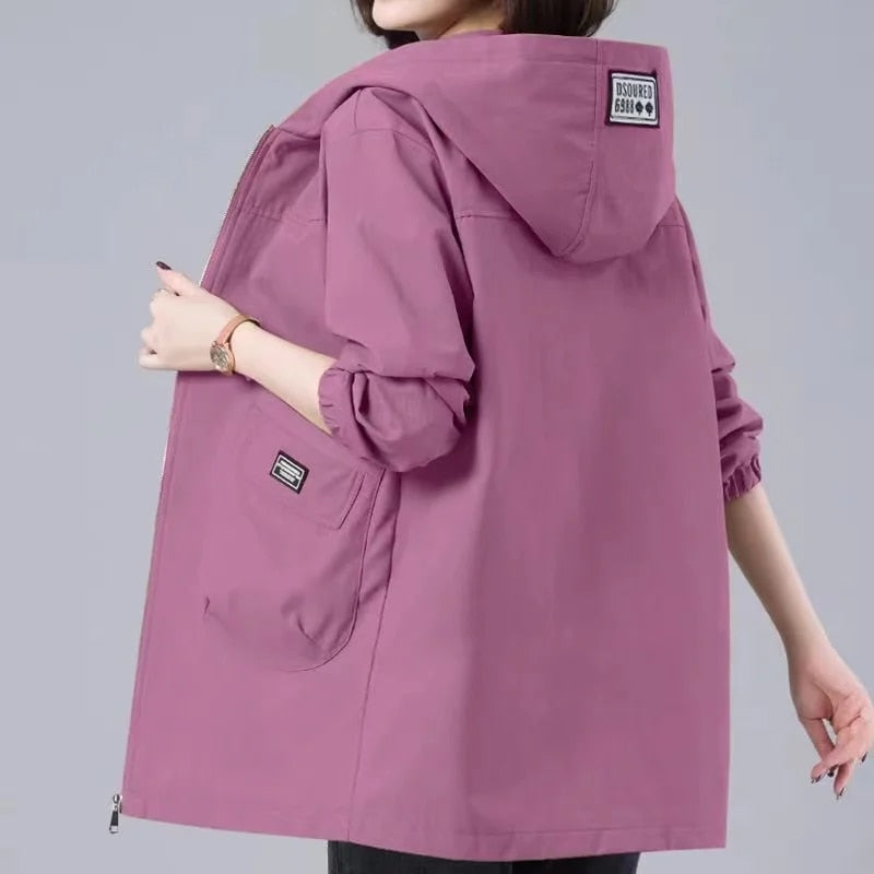 Amelie | Long spring jacket with hood