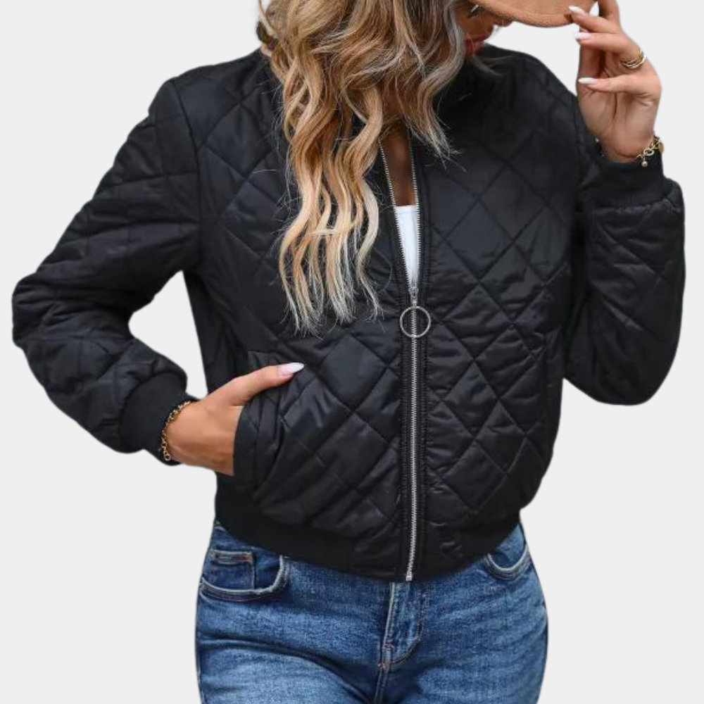 Madeline | Women's Diamond Quilted Bomber Jacket