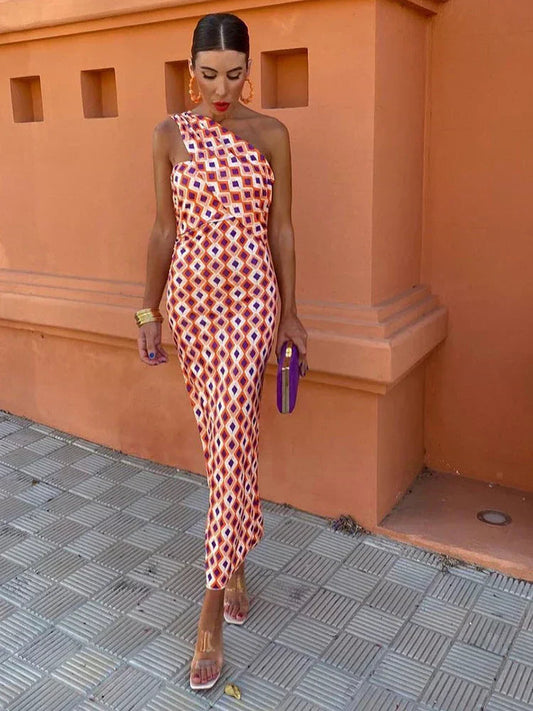 Dakota | Stylish Women’s One-Shoulder Printed Dress
