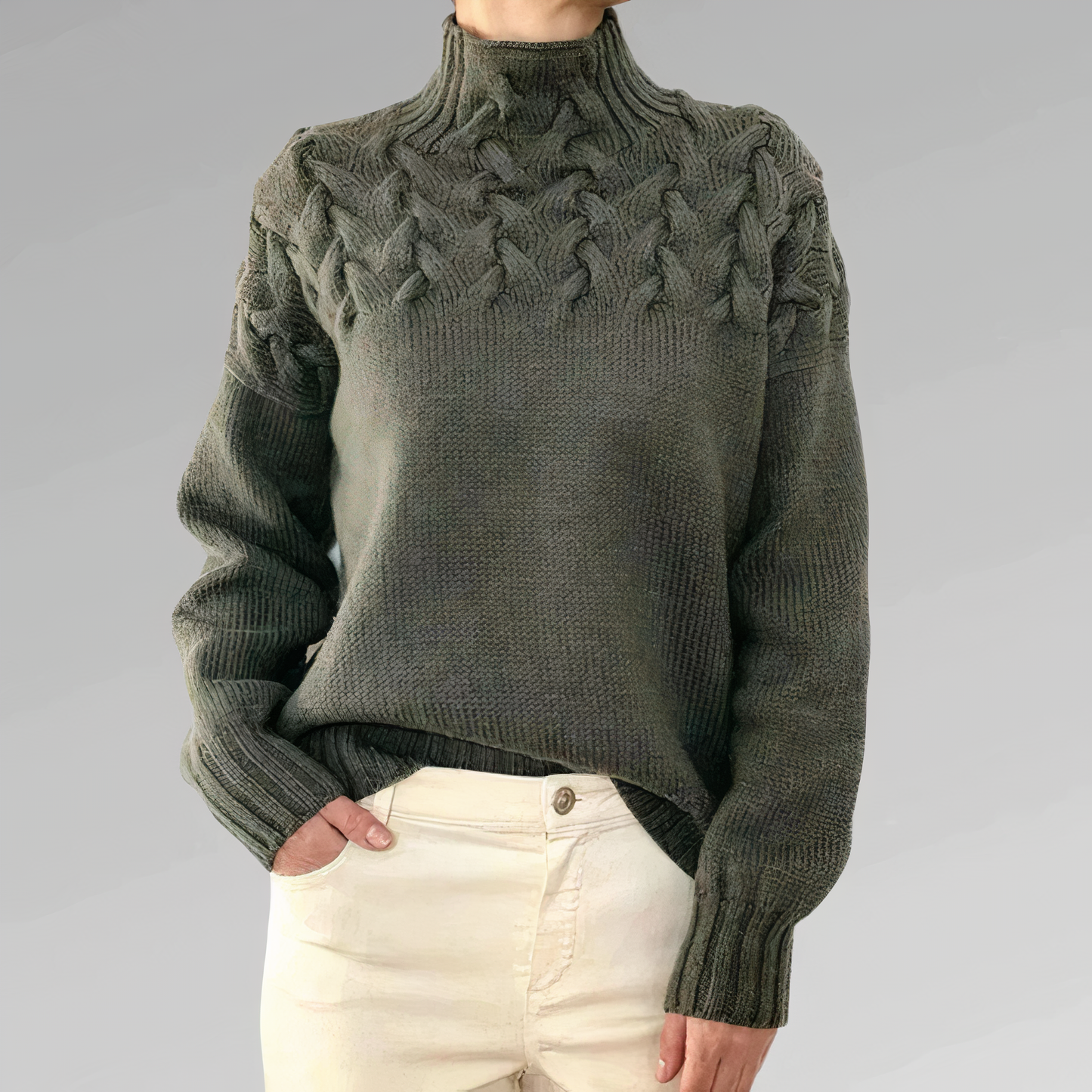 Ella | Knitted sweater with cable pattern