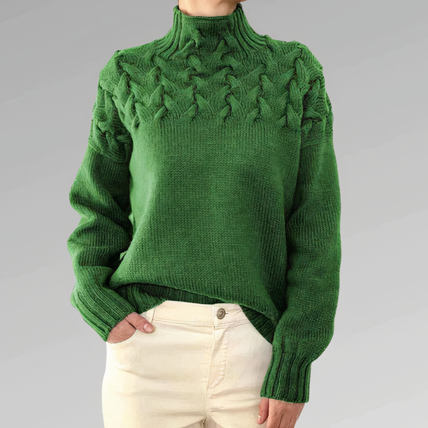 Ella | Knitted sweater with cable pattern