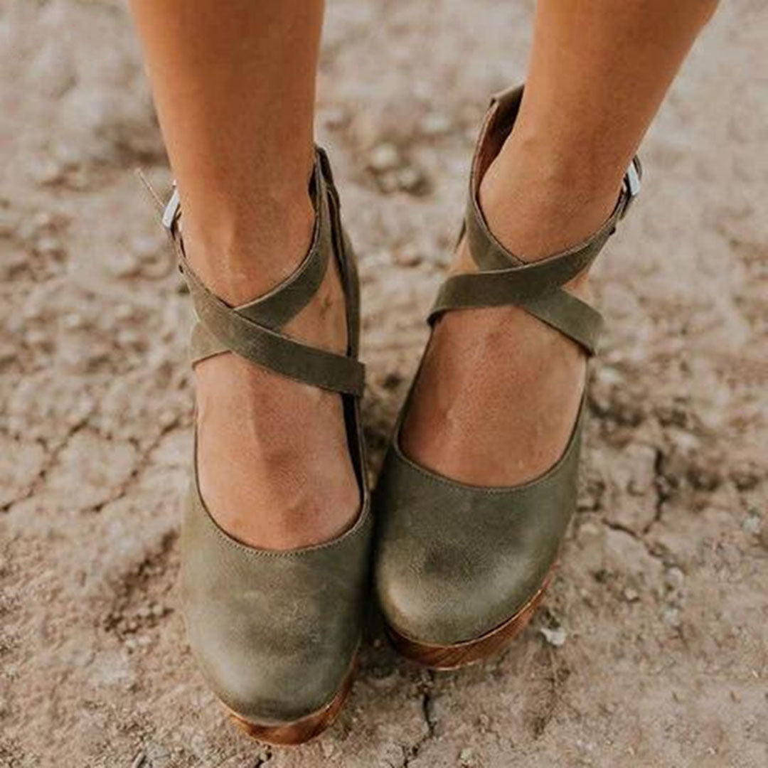 Mia | Women Elegant Closed Toe Wedge Heels
