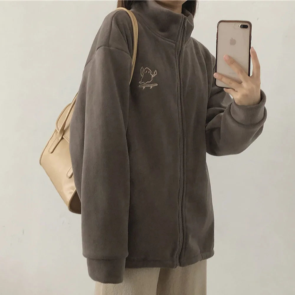 Regina | Women's oversized sweatshirt with zip and pockets