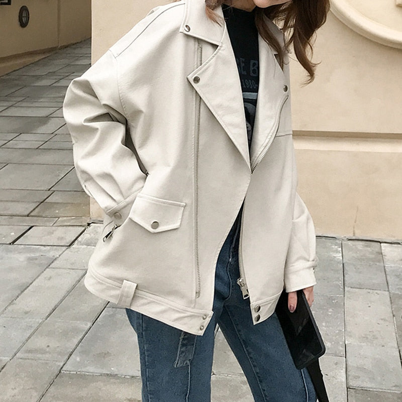 Gabriela | Oversized motorcycle style jacket for women