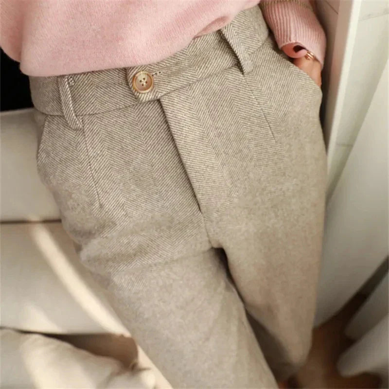 Victoria® | Formal Tweed Trousers High Waisted Style