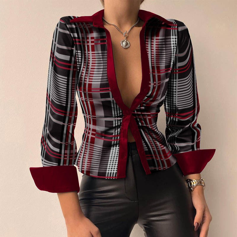 Brunhilda® | Figure-Hugging Shirt With Button Placket