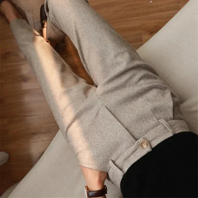 Emilia® | Formal Tweed Trousers High-Waisted Style