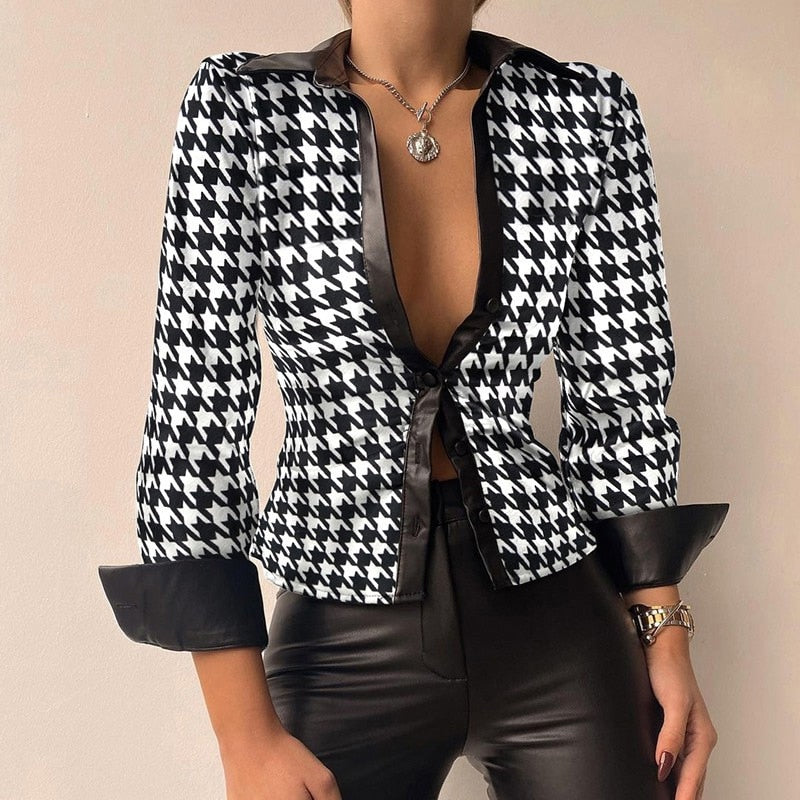 Brunhilda® | Figure-Hugging Shirt With Button Placket