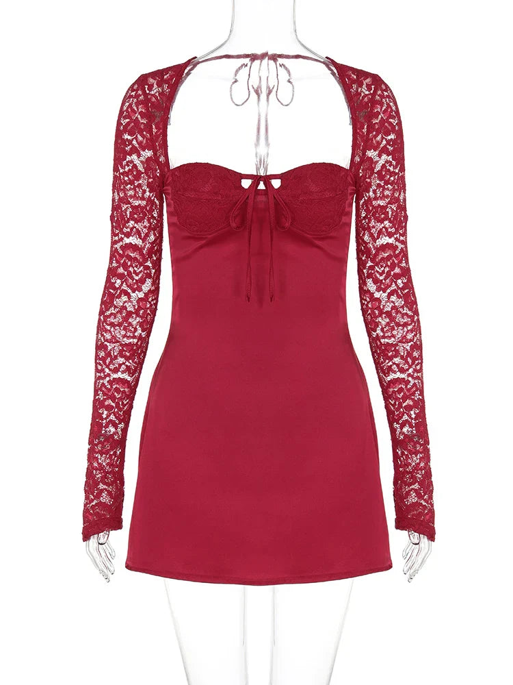 Bodycon Red Long Sleeve Party Club Evening Streetwear Wholesale Items Party Dress