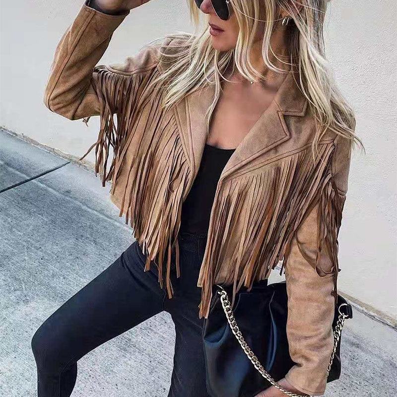 Elsbeth | Suede jacket with fringes