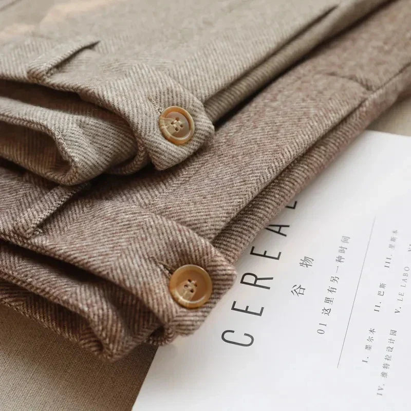 Emilia® | Formal Tweed Trousers High-Waisted Style