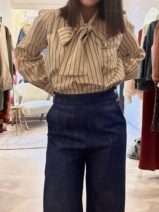 Martina® | Striped Beige Blouse