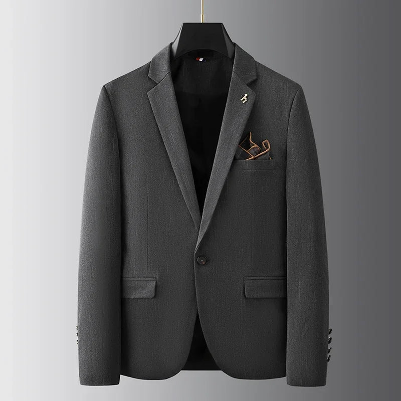 Men’s 2-Piece Suit Set With Single-Breasted Blazer and Straight-Leg Trousers