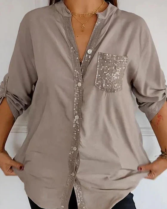 Jessica® | Casual Top With Buttons And Sequins