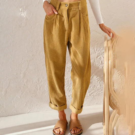 Makayla® | Elegant High-Waisted Corduroy Pants