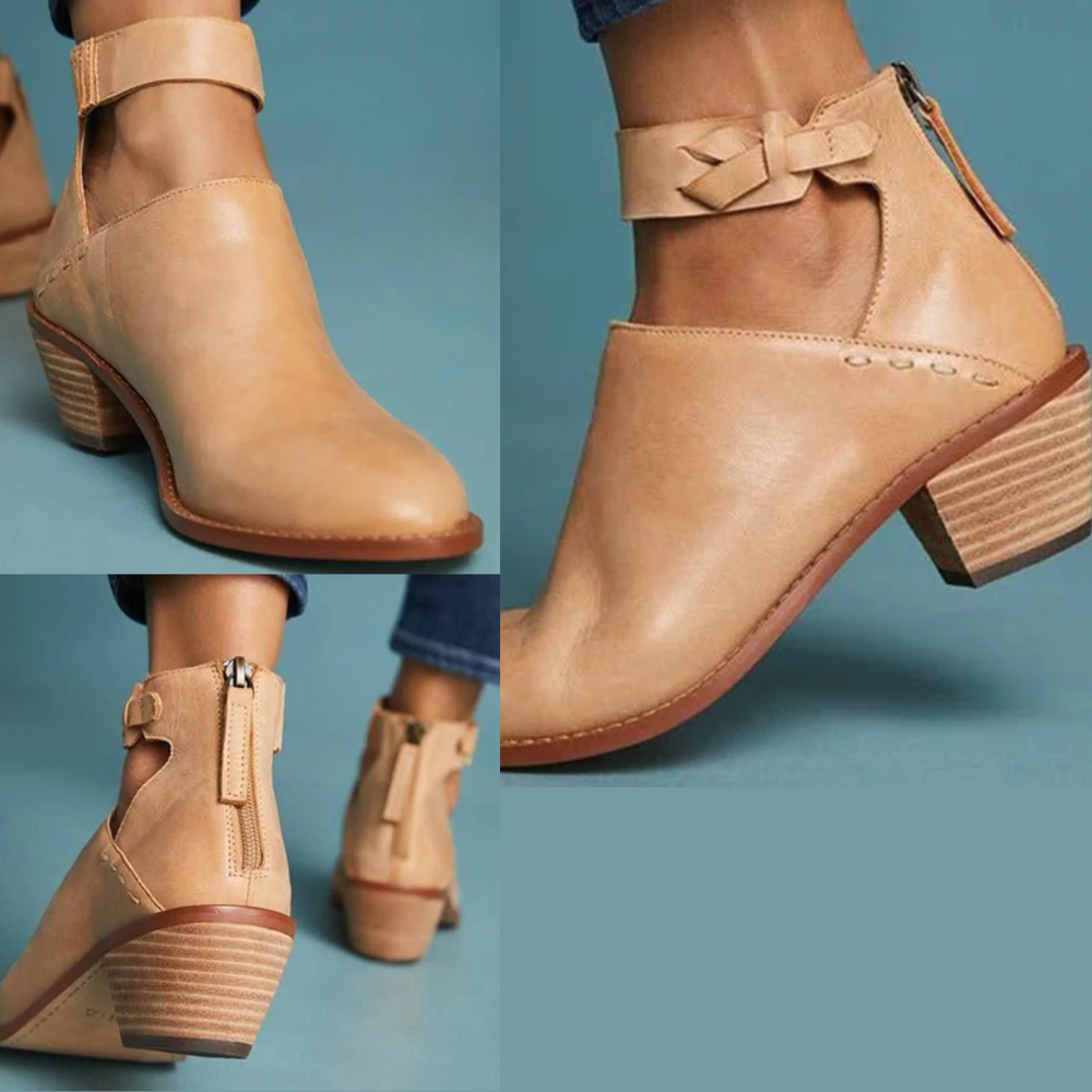 Rosario | Comfortable women's shoes with heels and zipper.