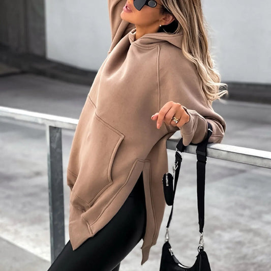 Erika® | Loose hooded sweatshirt with opening
