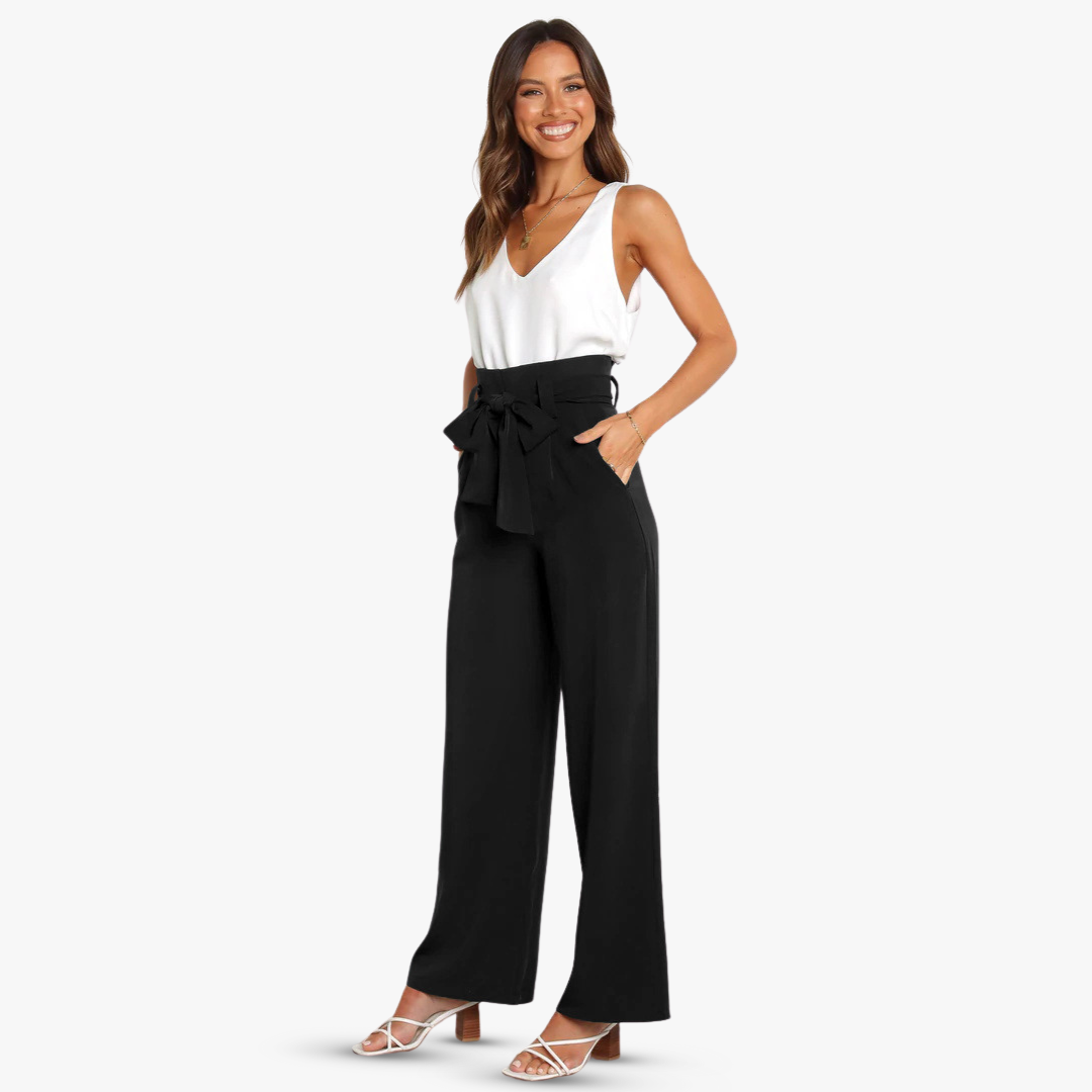 Andrea® | Wide women's trousers with tie belt