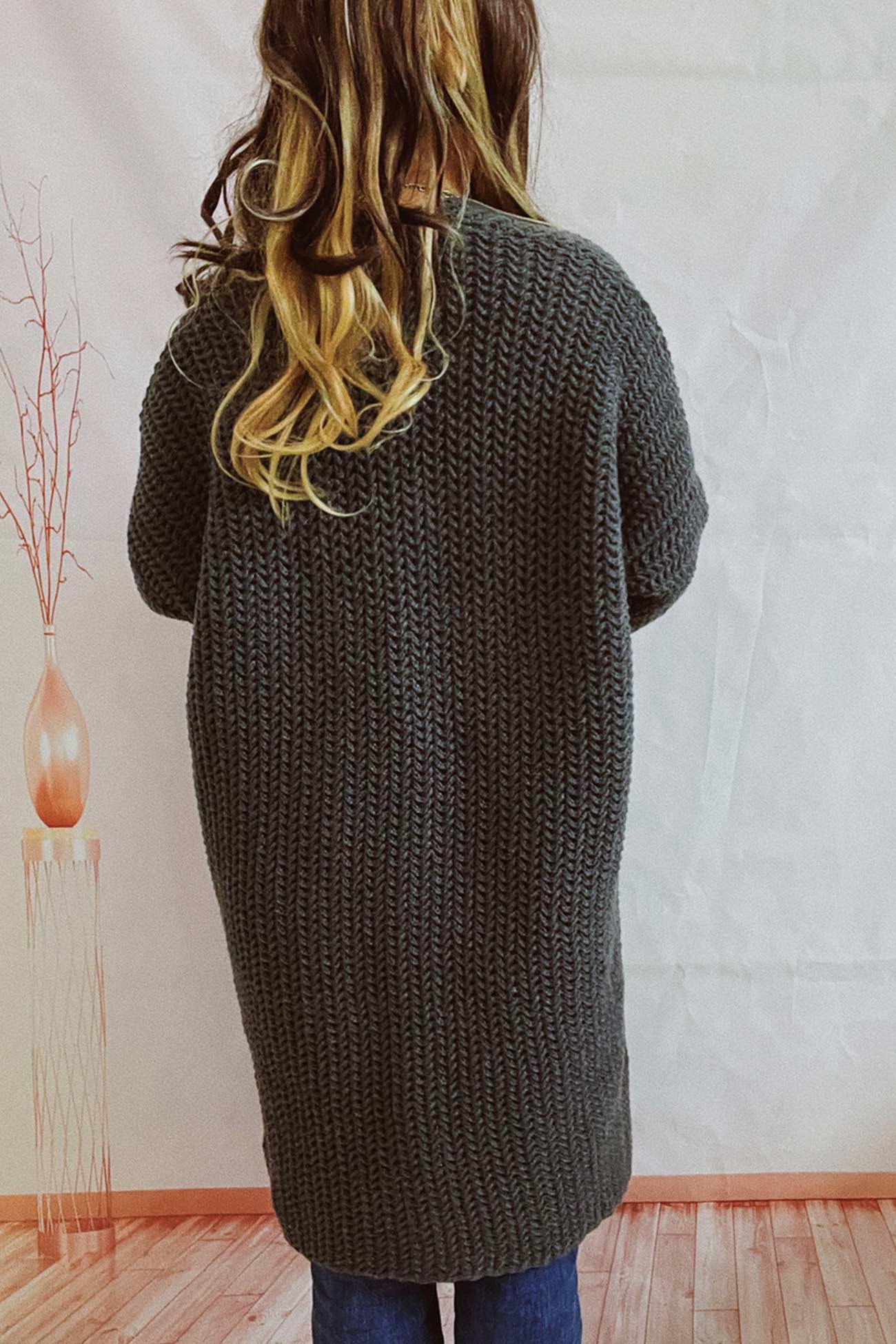 Marita | Cardigan with large pocket and open front