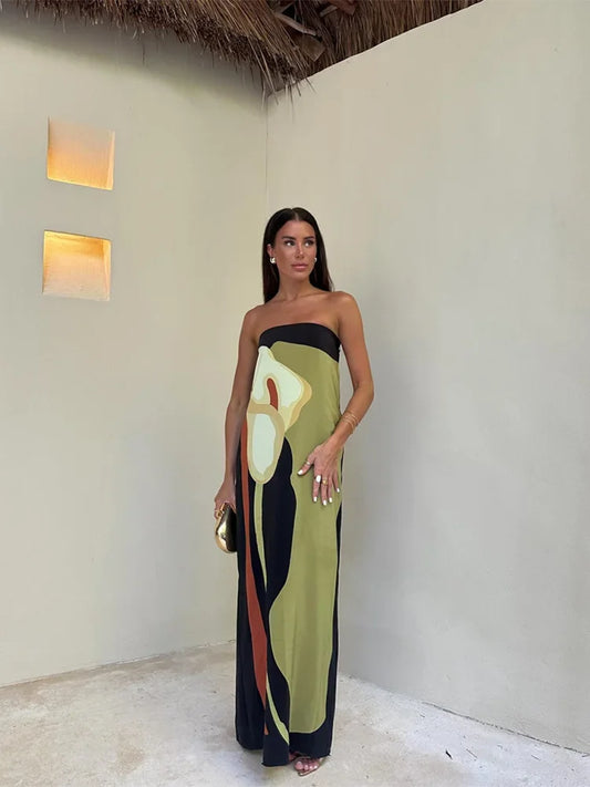 Logan® | Women'S Floral Strapless Summer Maxi Dress