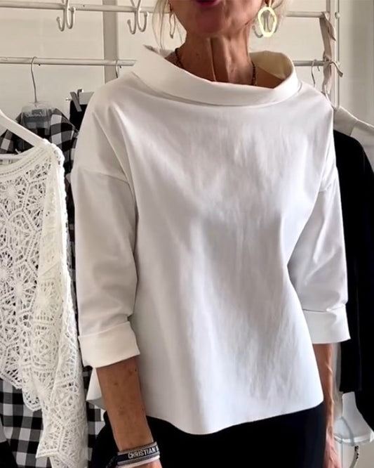 Claudia® | Elegant 3/4-sleeve blouse with boat neck for women