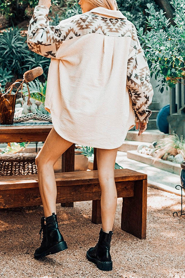Andrea | Aztec-inspired corduroy winter coat for women.