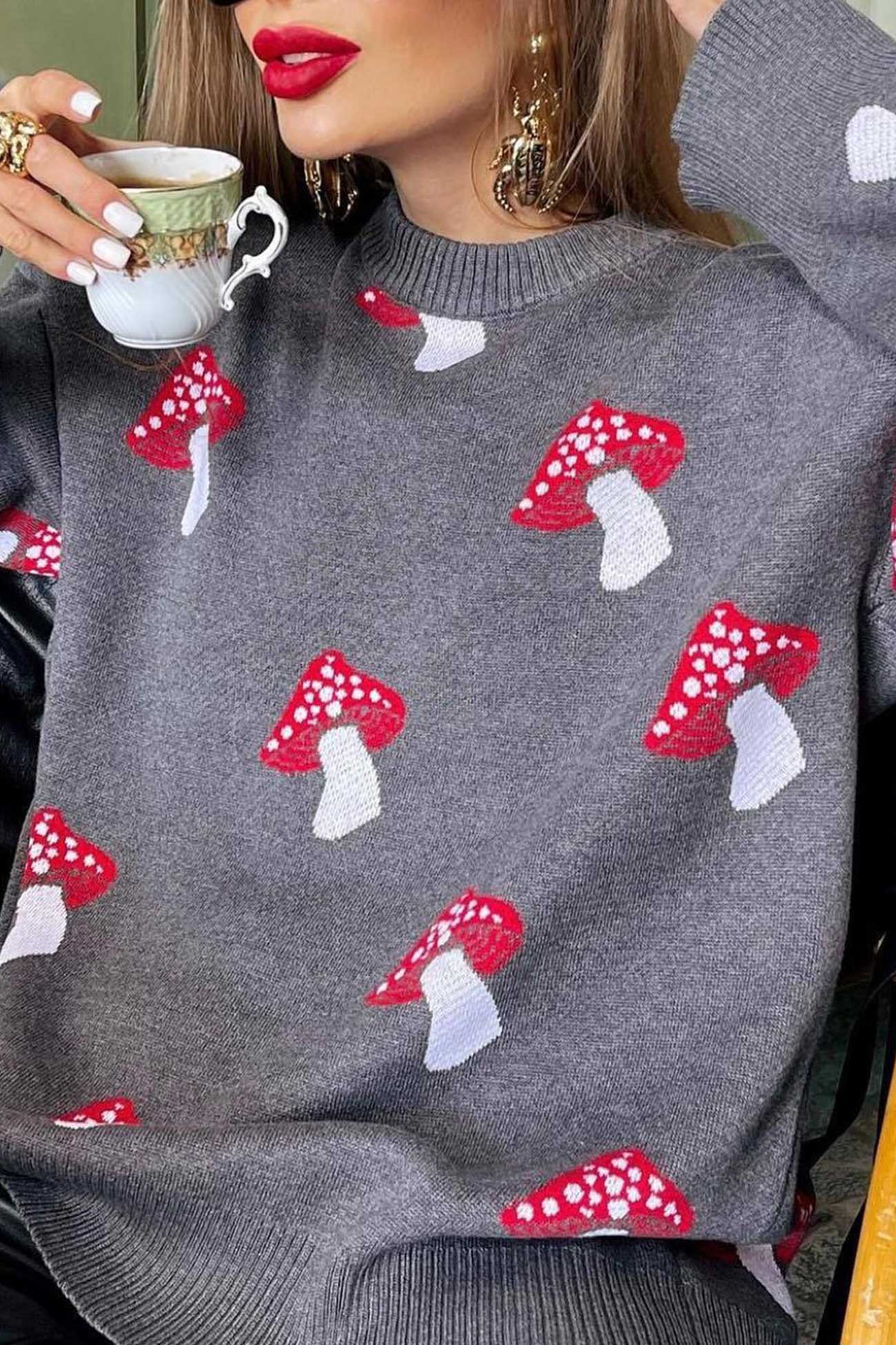 Julia | Mushroom graphic sweater