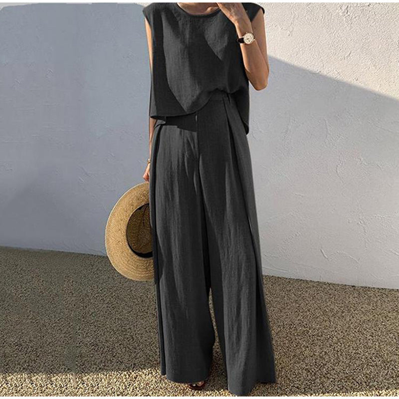 Danielle® | Loose Sleeveless Top And Wide-Legged Pants