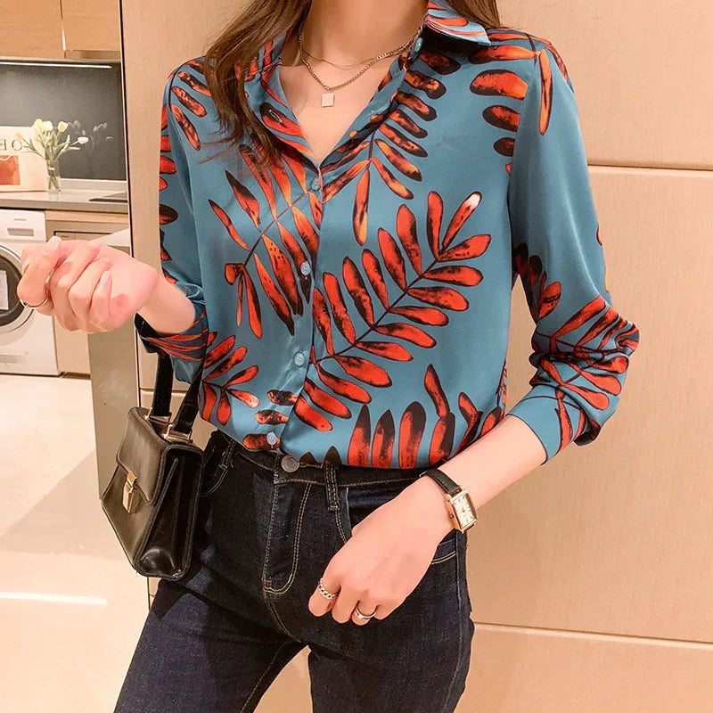 Kitty® | Blouse Met Bladprint