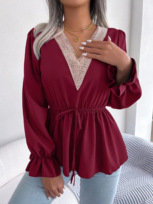 Lorena® | Women'S Blouse With V-Neck And Ruffle Sleeves