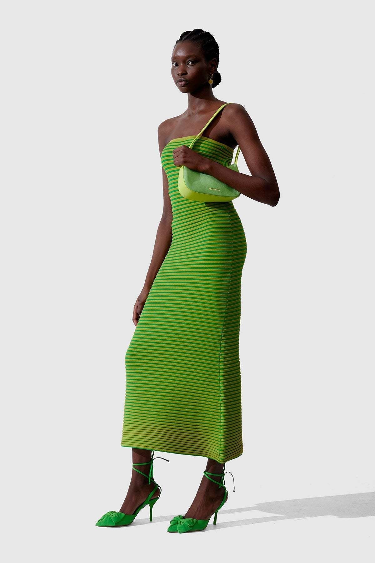 Valeria® | Sleeveless Maxi Dress In Striped Knit