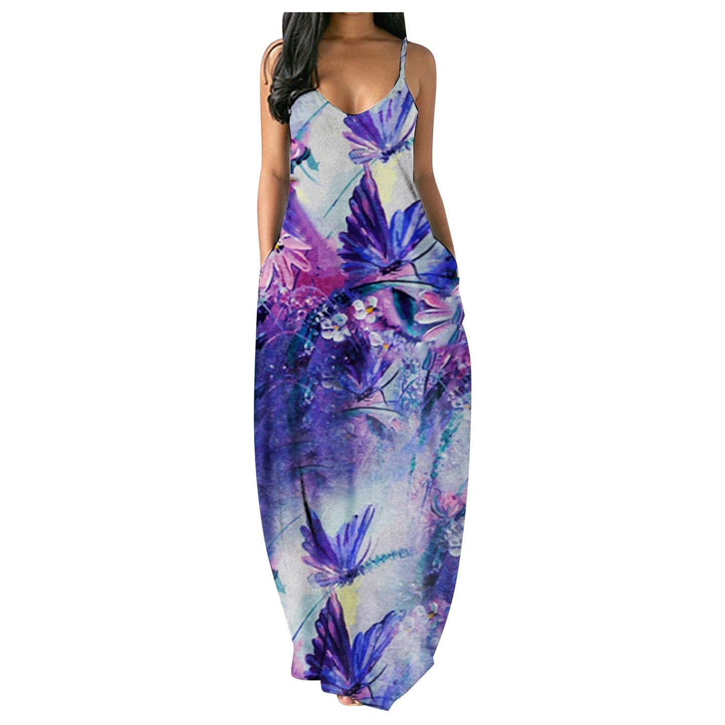 Ivanna® | Women'S Floral Maxi Dress With Adjustable Straps