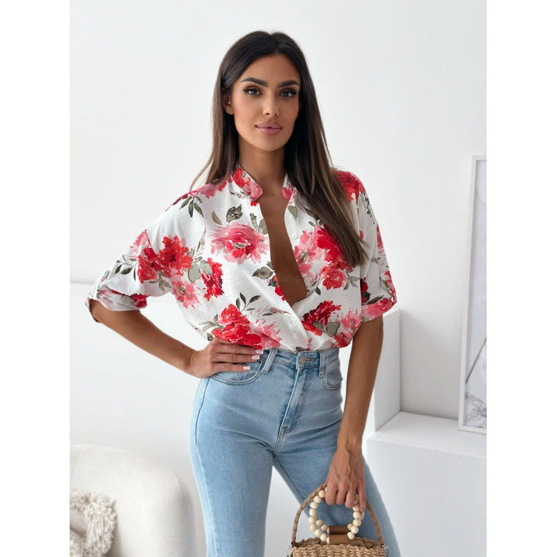 Vera® | Women'S Floral Oversized Button Top