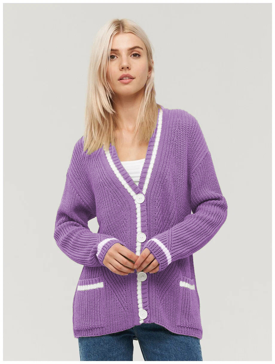 Colorblock Knit Cardigan