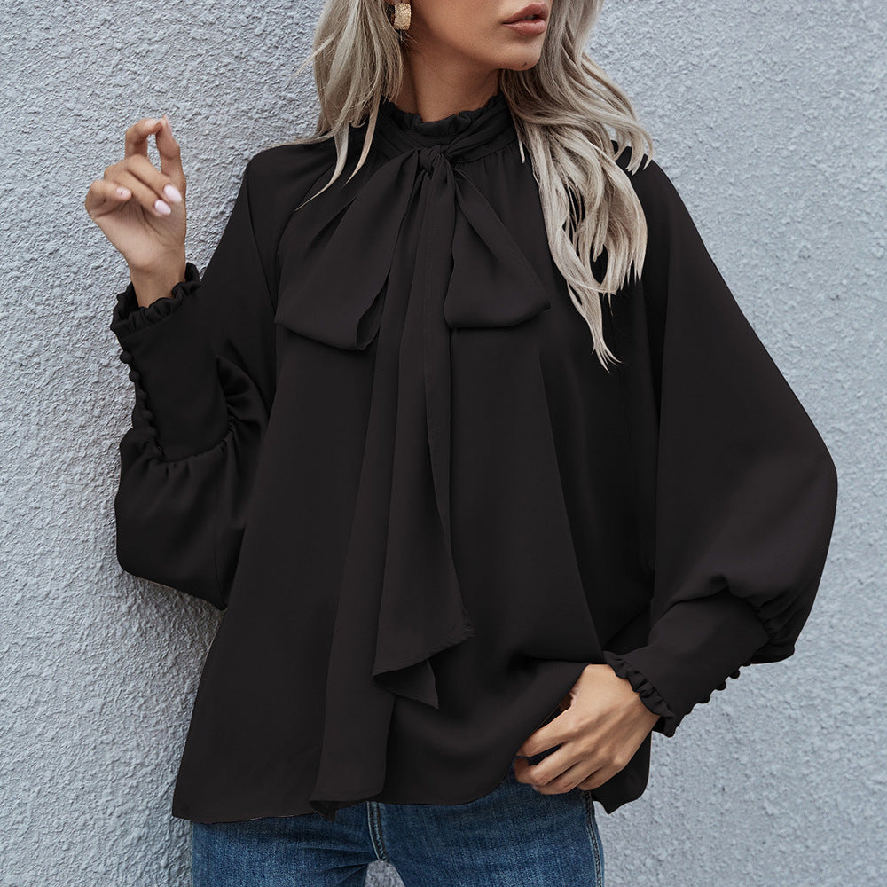 Lourdes® | Women'S Blouse With Playful Bow Collar And Longer Sleeves