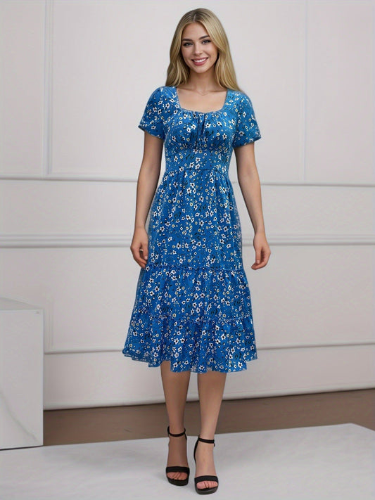 Cecilia® | Women'S Floral Pleated Maxi Dress