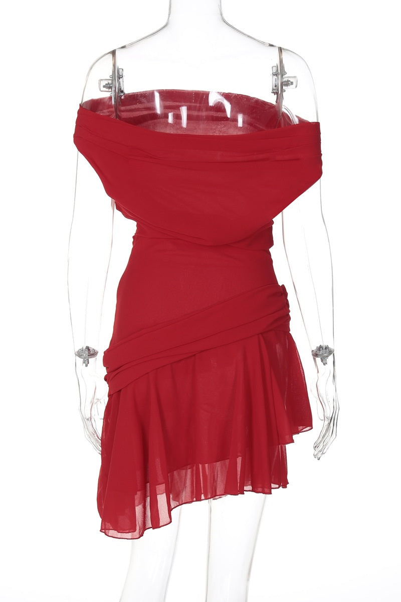 Matilde® | One-Shoulder Chiffon Mini Dress