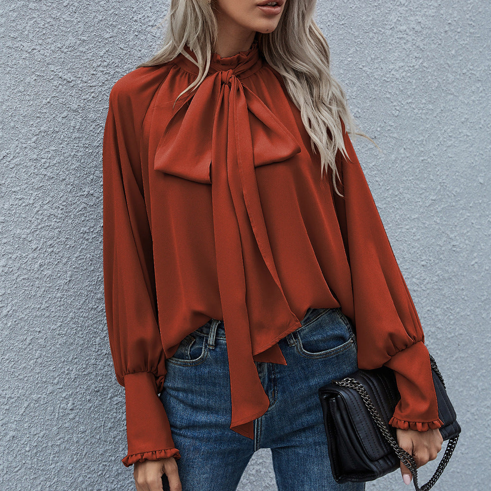 Lourdes® | Women'S Blouse With Playful Bow Collar And Longer Sleeves