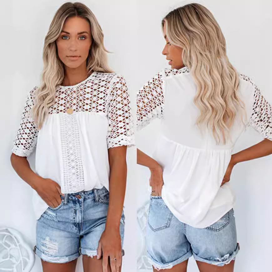 Lilian® | Women'S Blouse With Lace Details And Loose Fit
