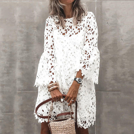Joan® | White Lace Swim Dress
