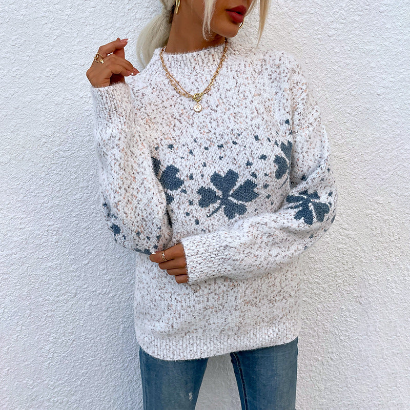 Geraldine | Knitted sweater with a frost flower pattern