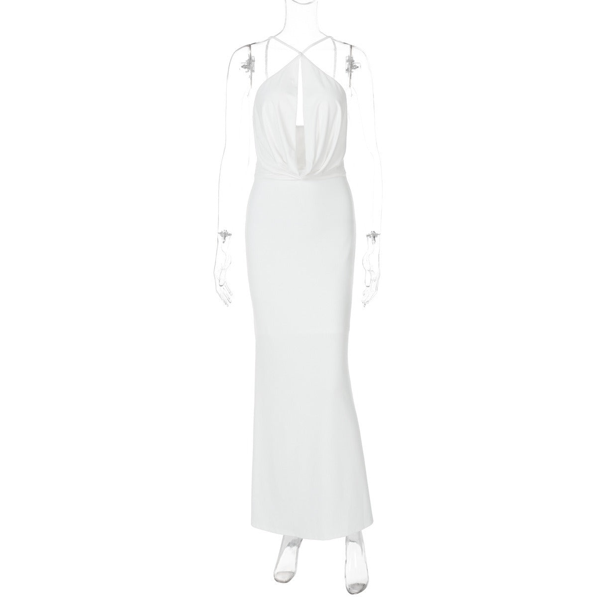 Backless Temperament Hollow Halter Dress